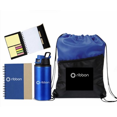 On-the-Go Essentials Gift Set with Drawstring Backpack