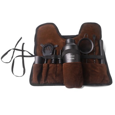 Bartender Kit Bag With Cocktail Shaker Set 8 Piece